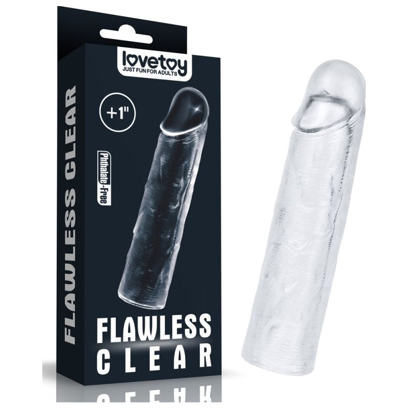 Clear Penis Extender Sleeve Plus 1in