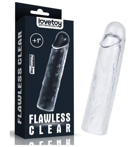 Clear Penis Extender Sleeve Plus 1in