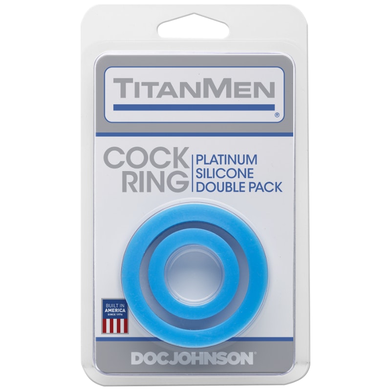 Silicone Cock Rings Double Pack Blue