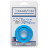 Silicone Cock Rings Double Pack Blue