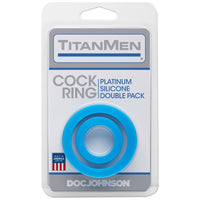 Silicone Cock Rings Double Pack Blue