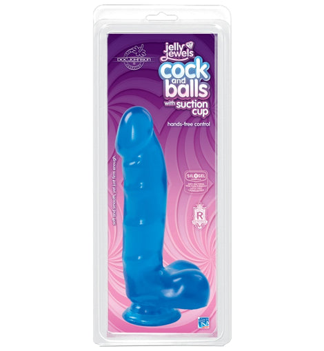 Cock And Balls With Suction Cup Sapphire