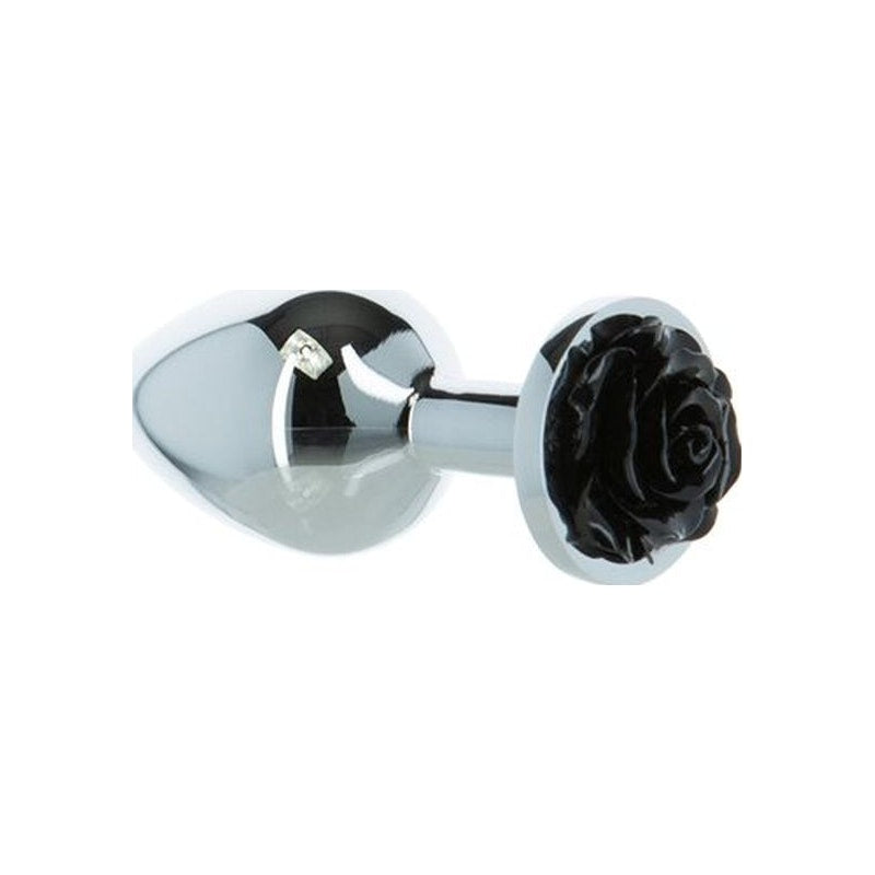 Black Rose 3in Metal Butt Plug