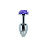 Purple Rose 3in  Metal Butt Plug