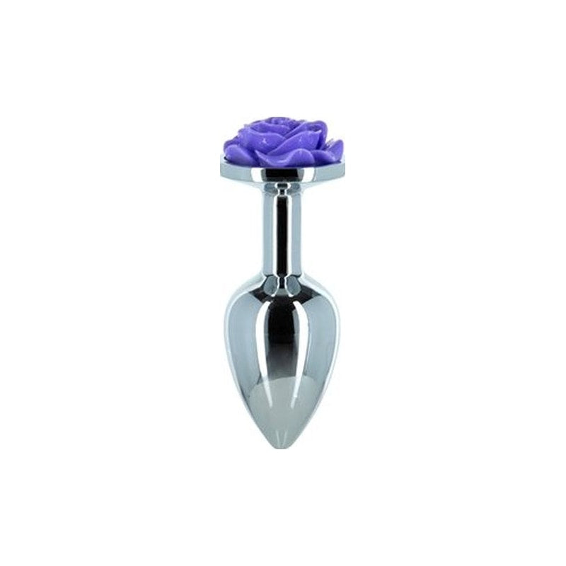 Purple Rose 3in  Metal Butt Plug