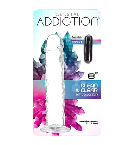 Crystal Dildo Straight 8in Clear
