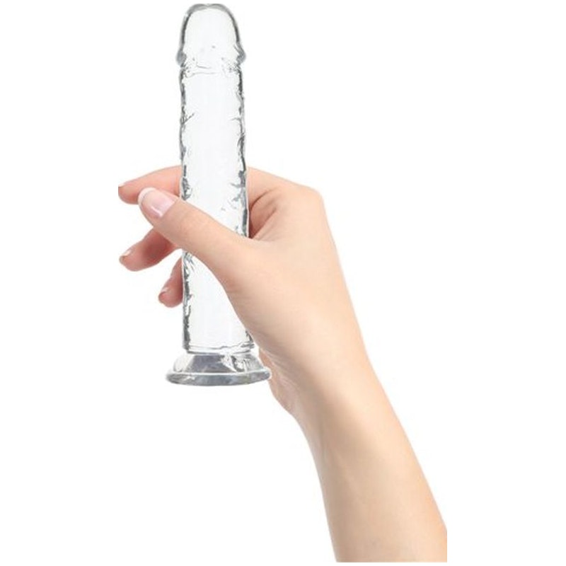 Crystal Dildo Straight 8in Clear