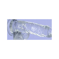 Crystal Dildo w Balls 6in Clear