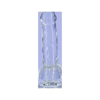 Crystal Dildo w Balls 7in Clear