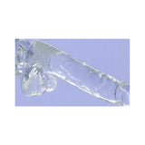 Crystal Dildo w Balls 8in Clear