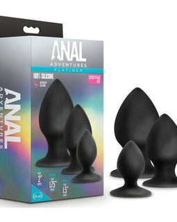 Anal Adventures Platinum Silicone Anal Stout Plug Kit