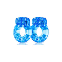 Stay Hard Vibrating Cock Rings 2 Pc Blue