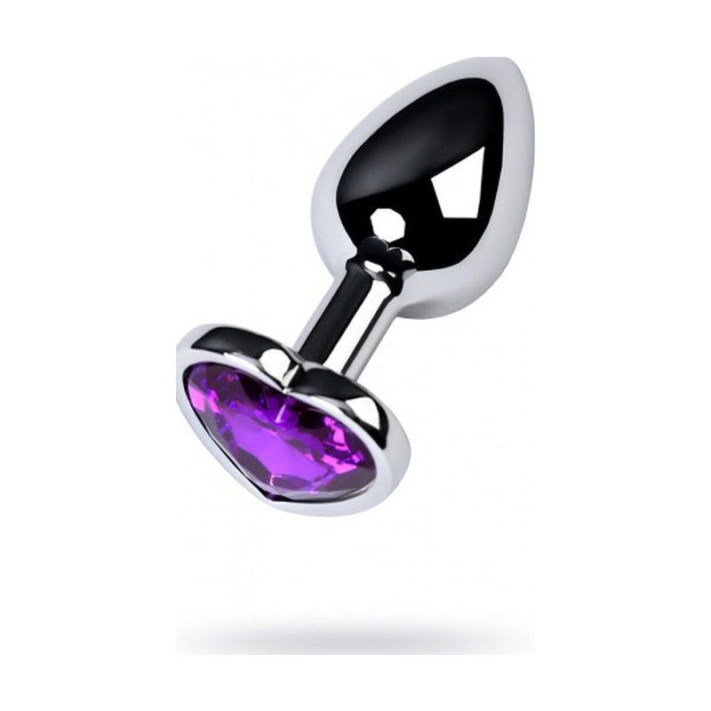 Silver Metal Anal Plug w Black Gem