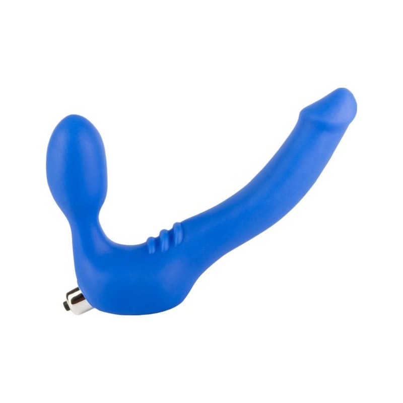 Strapless Strap On Vibrating Silicone S - Blue