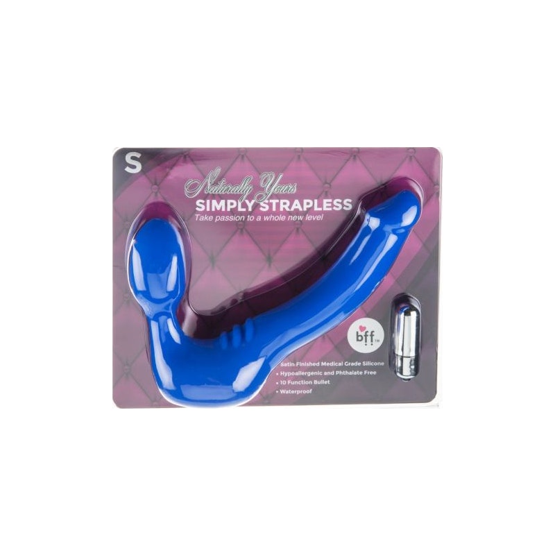 Strapless Strap On Vibrating Silicone S - Blue