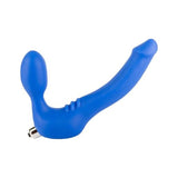 Strapless Strap On Vibrating Silicone M - Blue