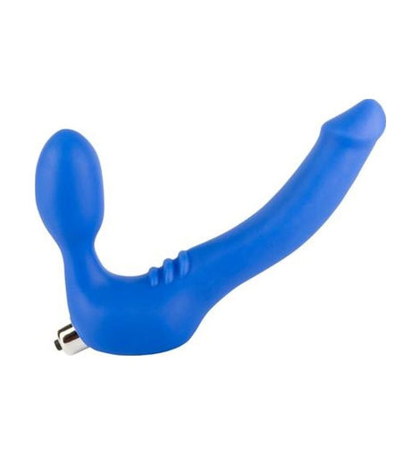 Strapless Strap On Vibrating Silicone M - Blue