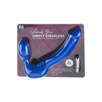 Strapless Strap On Vibrating Silicone M - Blue