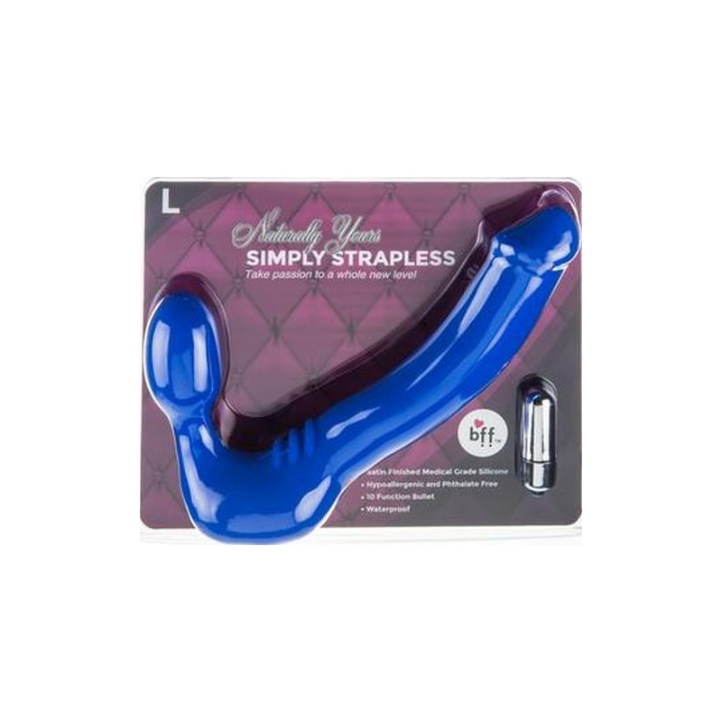 Strapless Strap On Vibrating Silicone L - Blue