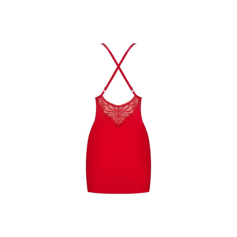 Lace Chemise and Thong 828 Red