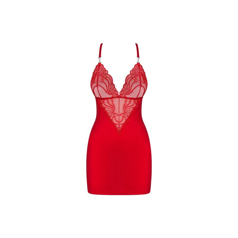 Lace Chemise and Thong 828 Red