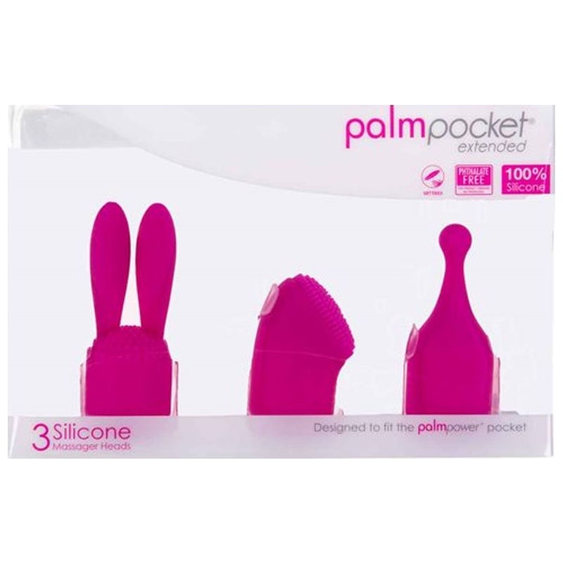 PalmPower Pocket Extended Silicone Massage Heads 3 Pc Set