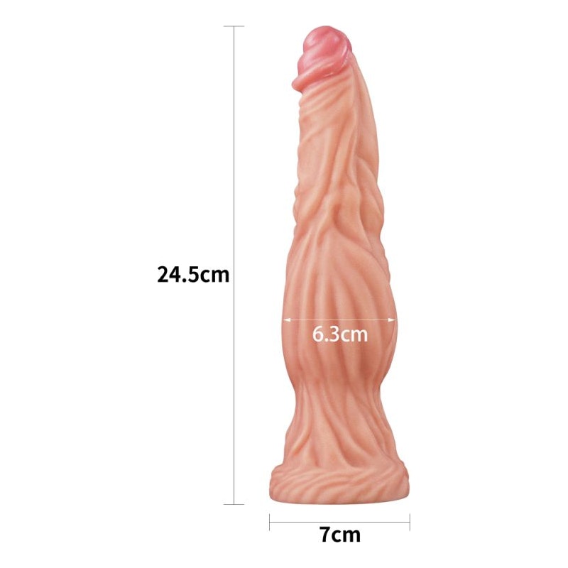 Dual layered Platinum Silicone Cock 9.5in Flesh