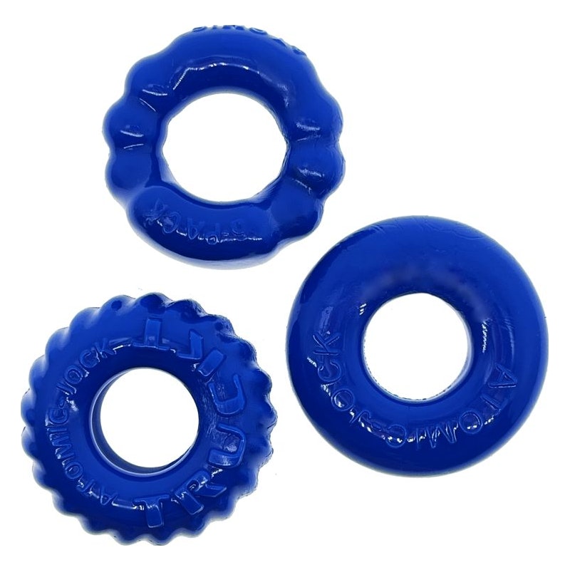 Bonemaker 3 Pc Cockring Set Pool Blue