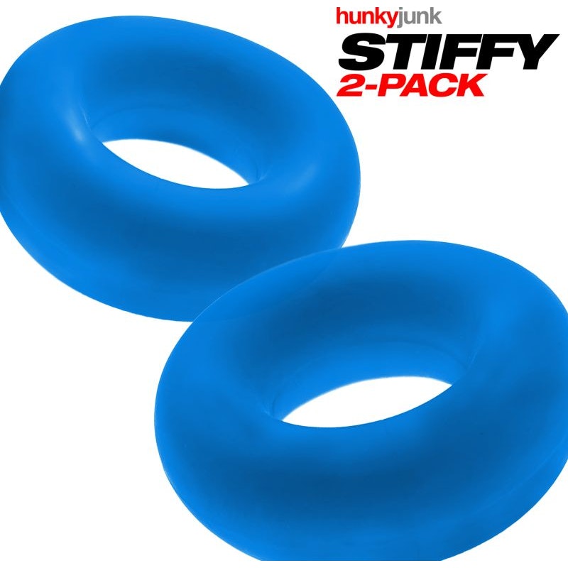 Hunky Junk Stiffy 2 Pc Bulge Cockrings Teal Ice