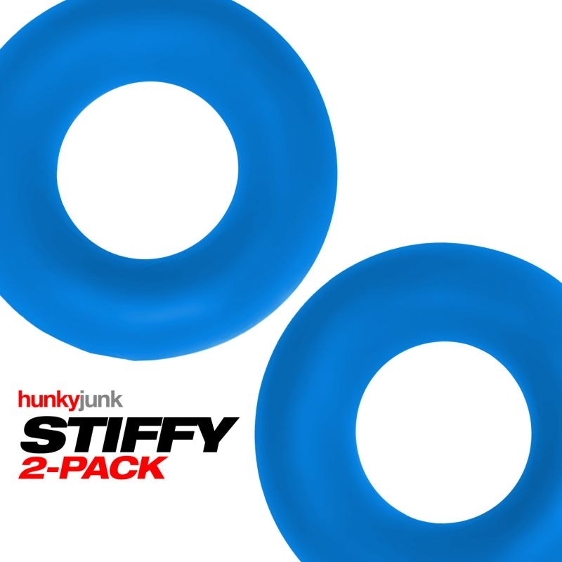 Hunky Junk Stiffy 2 Pc Bulge Cockrings Teal Ice