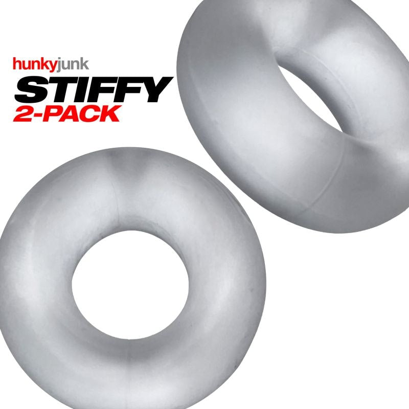 Hunky Junk Stiffy 2 Pc Bulge Cockrings Clear Ice