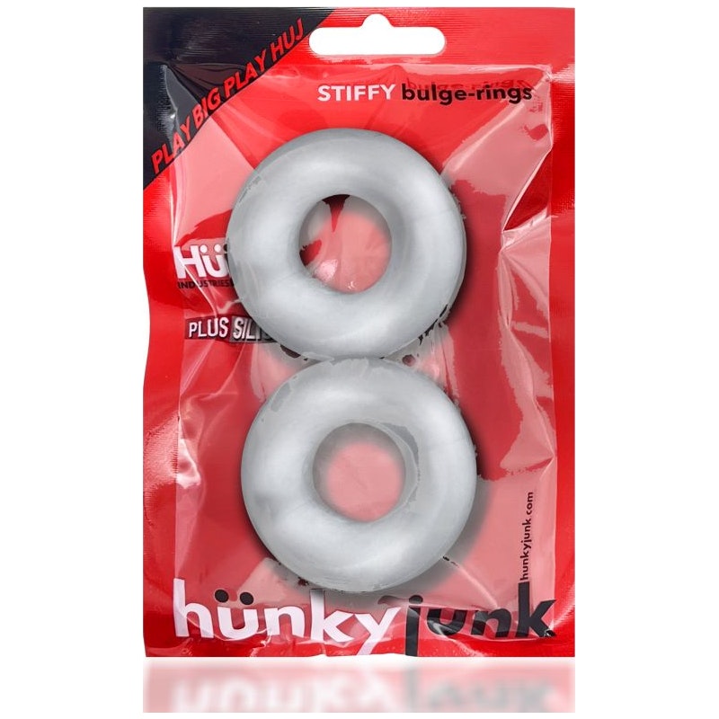 Hunky Junk Stiffy 2 Pc Bulge Cockrings Clear Ice