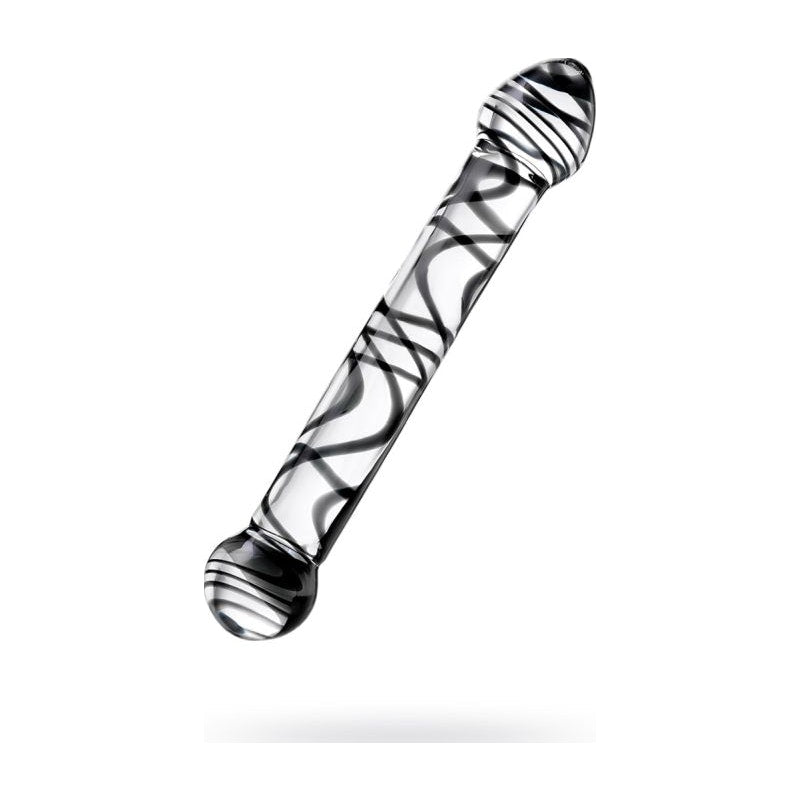 Sexus Glass Dildo Duo Black Swirl 20.5cm