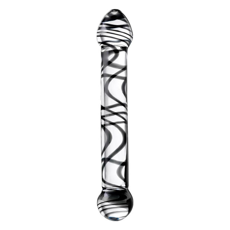 Sexus Glass Dildo Duo Black Swirl 20.5cm