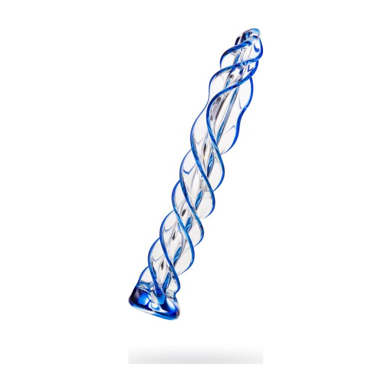 Sexus Glass Dildo Blue Helix 18.7cm