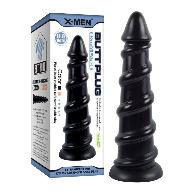 Spiral Cone Butt Plug Black