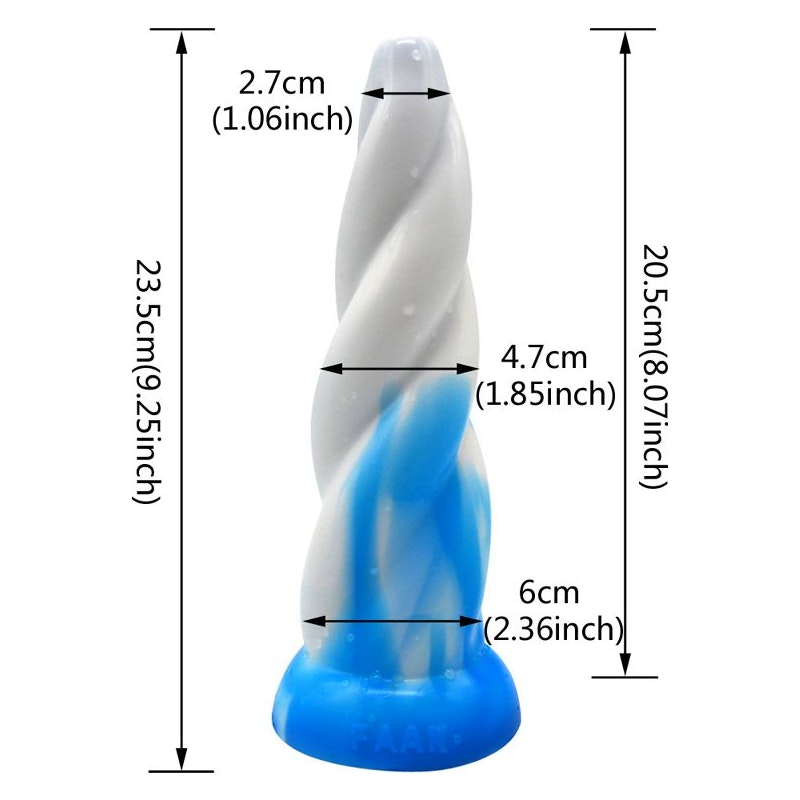 Swirl Dildo Blue/White