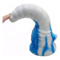 Bull Horn Dildo Blue/White