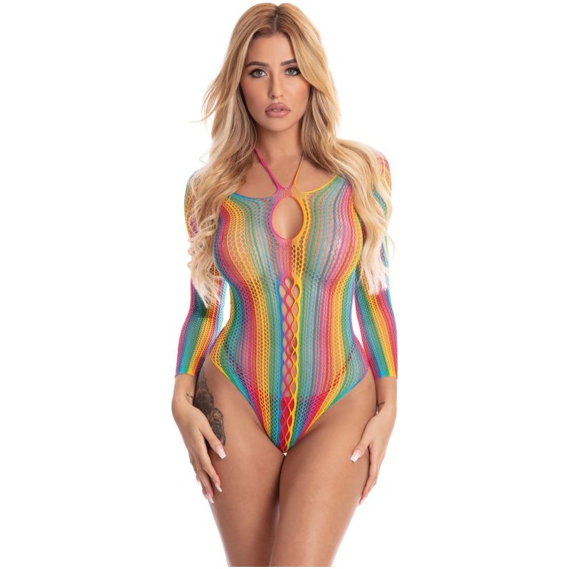 More Colour Long Sleeve Bodysuit Rainbow