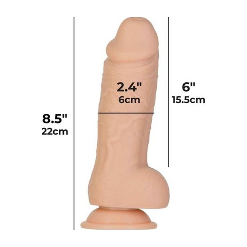 Roman 8" Girthy Dong w Bullet Beige