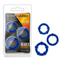 Stay Hard Beaded Cock Ring Blue