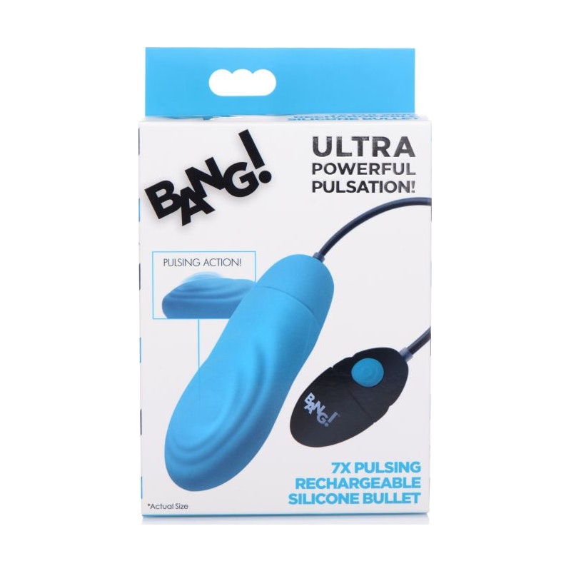 BG 7X Pulsing Rechargeable Bullet- Blue