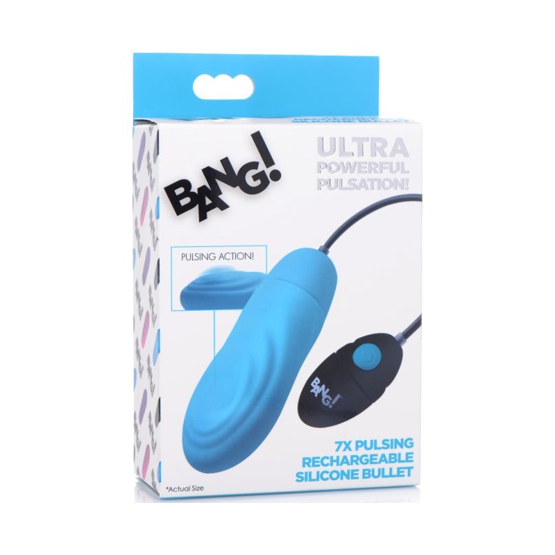 BG 7X Pulsing Rechargeable Bullet- Blue