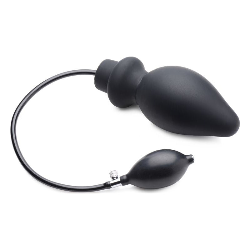 Ass Pand Large Inflatable Silicone Plug Black