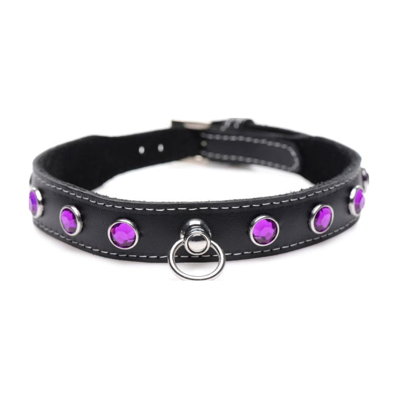 Bling Vixen Leather Choker w/ Clear Rhinestones