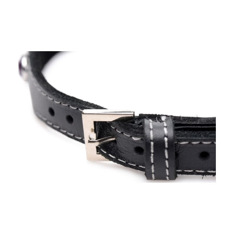 Bling Vixen Leather Choker w/ Clear Rhinestones