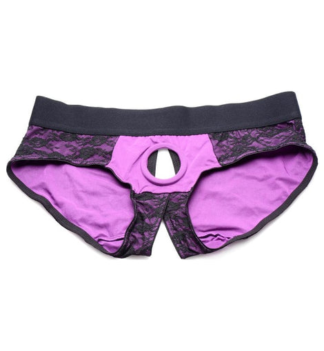 Lace Envy Pantiy Harness Purple L/XL