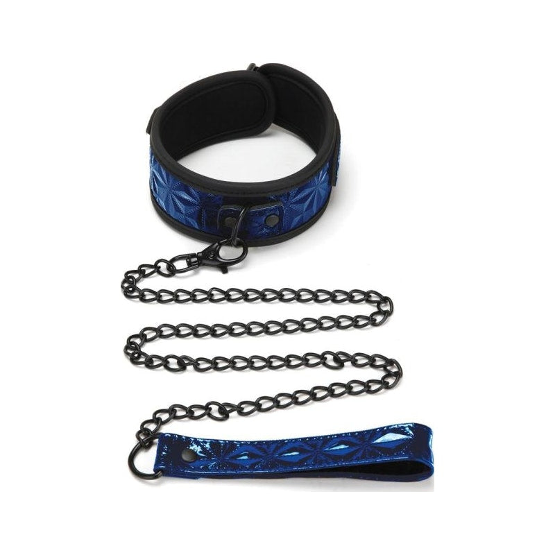 Whip Smart Diamond Collar & Leash Blue