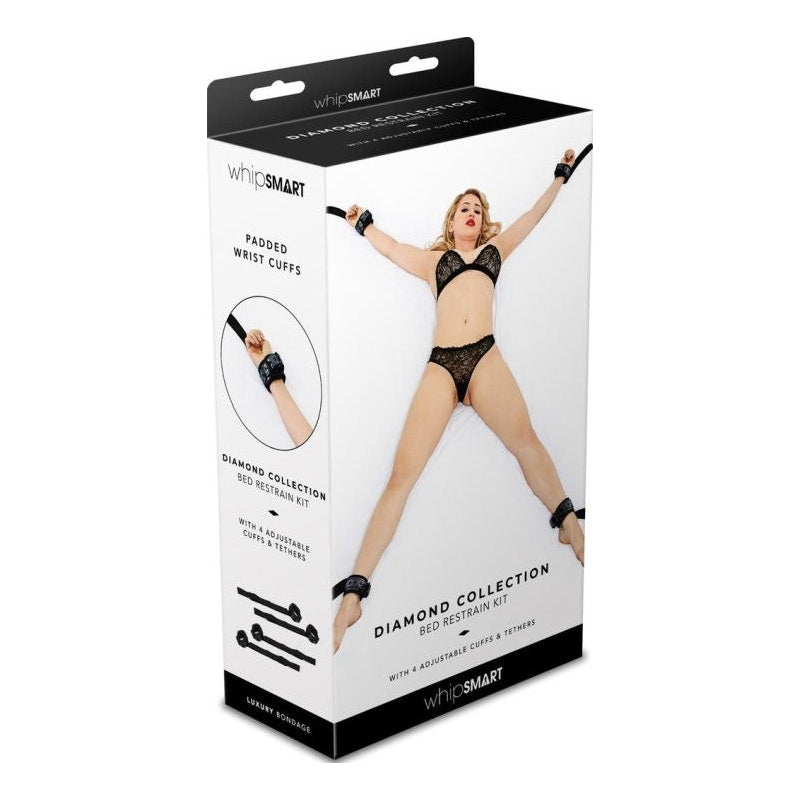 Whip Smart Diamond Bed Restraints Black