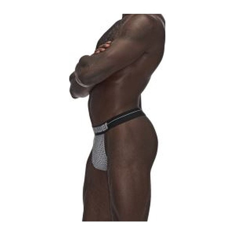 Male Power Sexagon Micro V Thong Grey
